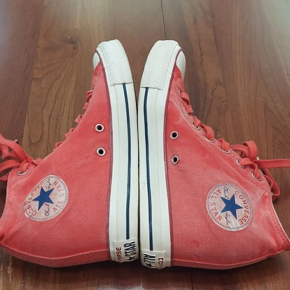 CONVERSE WEDGE ALL STAR CHUCK TAYLOR DISTRESSED RED  Sz 9
